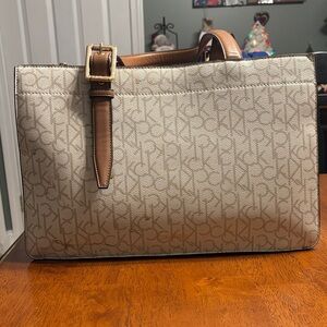 Calvin Klein Tan Monogram Tote